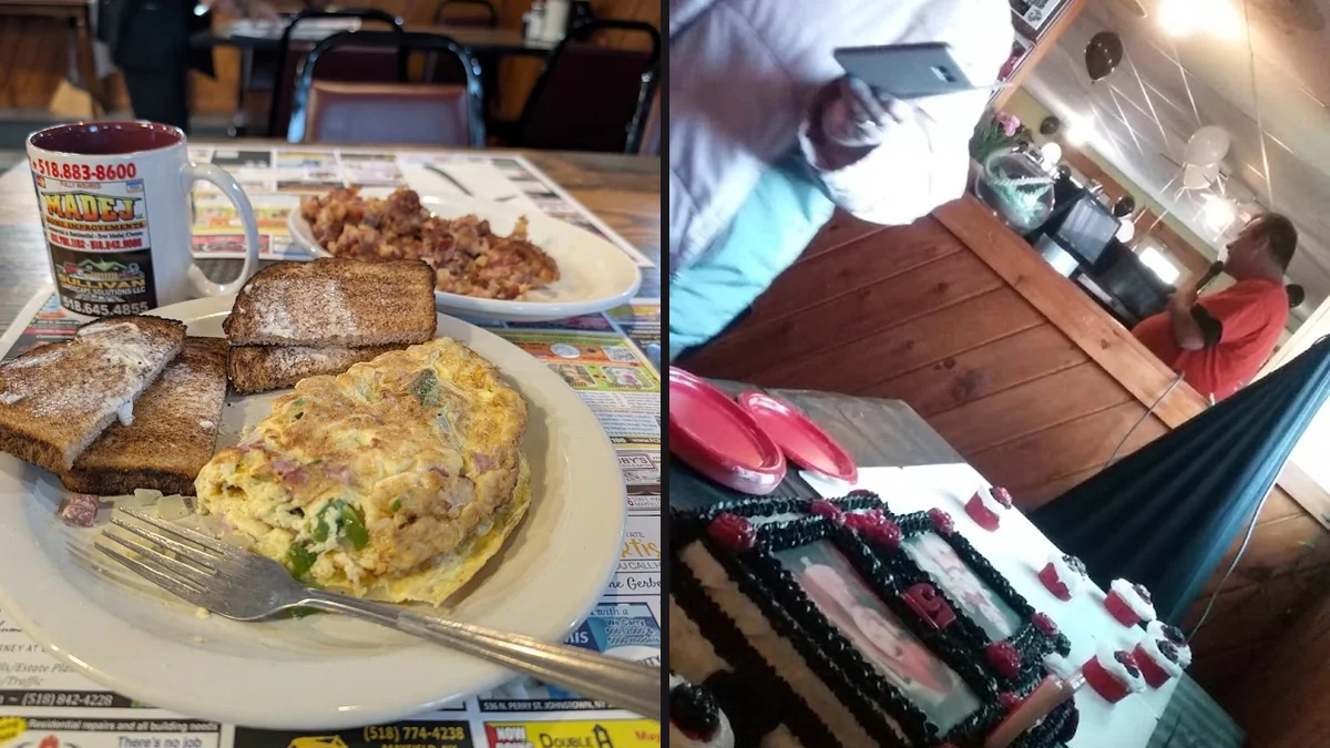 Cozy diner booths and table service.